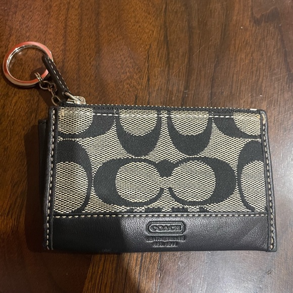 Coach Handbags - Coach Black and gray Zippered keychain/card holder